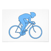 Cyclist in a Race. Blue. Invitations