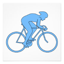Cyclist in a Race. Blue. Invitations