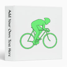 Cyclist in Green. 3 Ring Binder