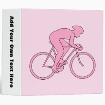 Cyclist in Pink 3 Ring Binder