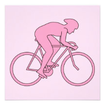 Cyclist in Pink Personalized Invites