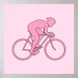 Cyclist in Pink Posters