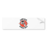 Cyclist racing bike set inside octagon bumper sticker