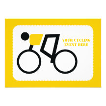 Cyclist riding his bicycle custom invitations
