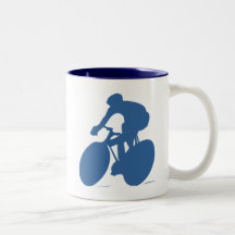 Cyclist Silhouette Mugs