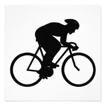 Cyclist Silhouette. Personalized Invitations