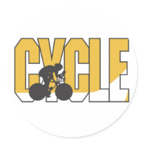 Cyclist Round Stickers