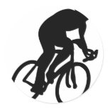 cyclist tour de france racing bike round stickers