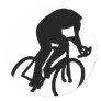 cyclist tour de france racing bike round stickers