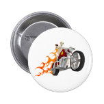 Cycliste et flammes squelettiques : pin's