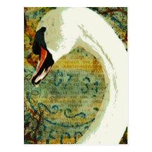 Cygne de collage de Digitals Carte Postale