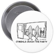 Cymbals Crash Party Pinback Button