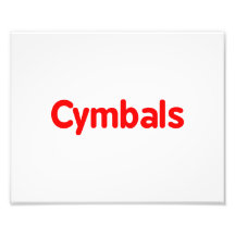 cymbals text red photo print
