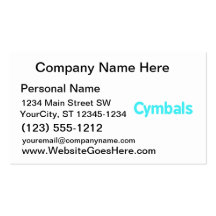 cymbals text teal business cards