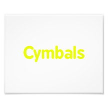 cymbals text yellow photographic print
