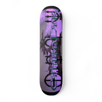 CymbaLyk Evil Purple Dragon Symbols Skateboard by MistaSCARY