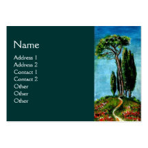 CYPRESS TREES AND MEDITERRANIAN PINE IN TUSCANY BUSINESS CARD TEMPLATE