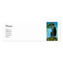 CYPRESS TREES AND MEDITERRANIAN PINE IN TUSCANY BUSINESS CARD TEMPLATE
