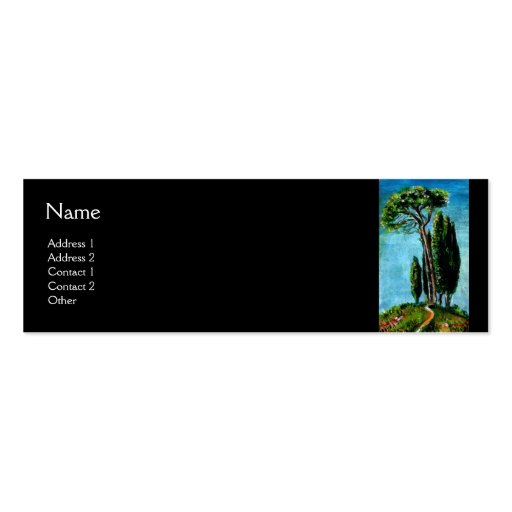CYPRESS TREES AND MEDITERRANIAN PINE IN TUSCANY BUSINESS CARD TEMPLATES