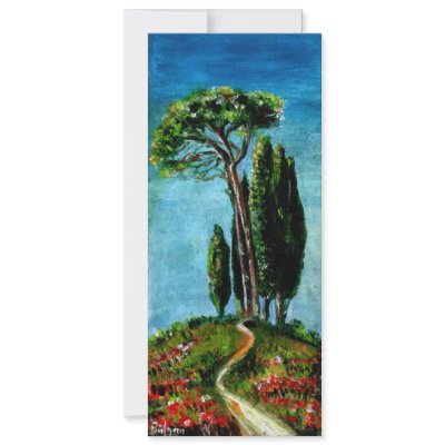 CYPRESS TREES AND MEDITERRANIAN PINE IN TUSCANY CUSTOM INVITATIONS by bulgan_lumini