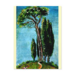 CYPRESS TREES AND MEDITERRANIAN PINE IN TUSCANY POST CARDS