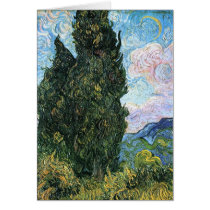 Cypresses, Vincent van Gogh Greeting Card