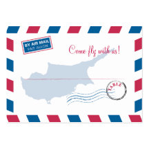 Cyprus Air Mail Escort/Seating Card Wedding Business Card