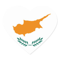 Cyprus Flag Heart Sticker