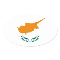 Cyprus Flag Oval Sticker