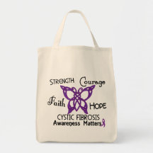 Cystic Fibrosis Celtic Butterfly 3 Tote Bags