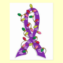 Cystic Fibrosis Christmas Lights Ribbon postcards