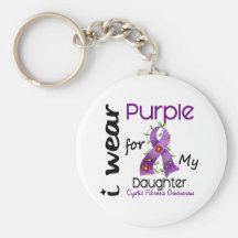 Cystic Fibrosis I Wear Purple For My Daughter 43 Keychain