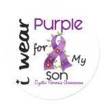 Cystic Fibrosis I Wear Purple For My Son 43 Round Stickers