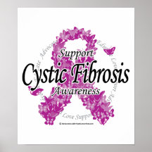 Cystic Fibrosis Ribbon of Butterflies Posters