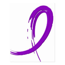 Cystic Fibrosis's Purple Ribbon A4 Post Cards
