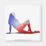 Czech Girl Silhouette Flag Fridge Magnets
