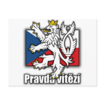 Czech Lion Coat of Arms Flag