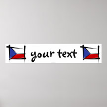 Czech Republic Brush Flag Banner Print