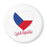 Czech Republic Flag Heart Refrigerator Magnets