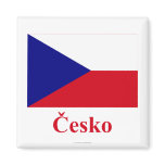 Czech Republic Flag with Name in Czech