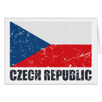 Czech Republic Vintage Flag Greeting Card