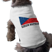 Czech Republic Vintage Flag Dog Tee Shirt
