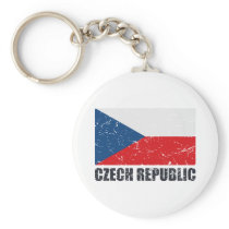 Czech Republic Vintage Flag Key Chain