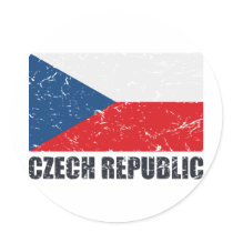 Czech Republic Vintage Flag Stickers