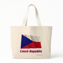 Czech Republic Waving Flag with Name Canvas Bag