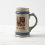 Czech Seal / Czechoslovakia Flag Beer Stein Mug