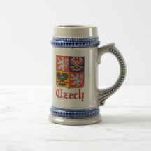 Czech Seal / Czechoslovakia Flag Beer Stein Mug