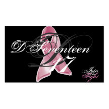 D17 Pink Ribbon Cartes De Visite Professionnelles