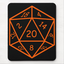 D20 Black & Orange Mouse Pads