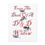 D & D Widow Postcard